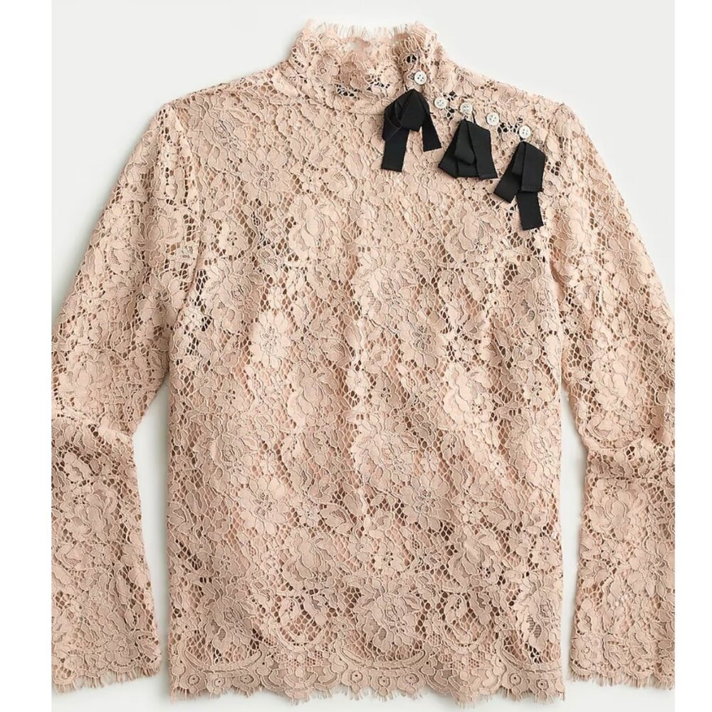 J. Crew Mockneck top in floral lace Size 0